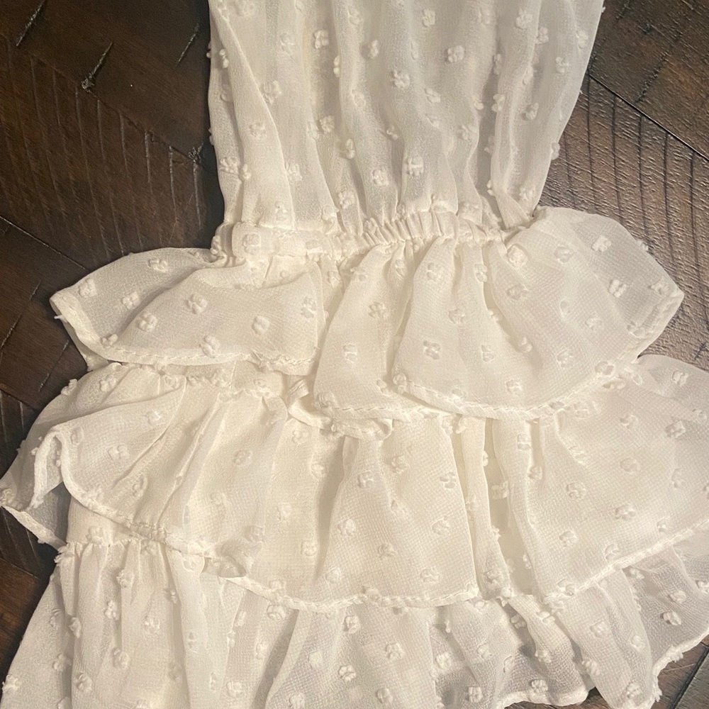 White Swiss-Dot Blouse with Ruffled Bell Sleeve, size S, 1.State brand - Picture 7 of 8